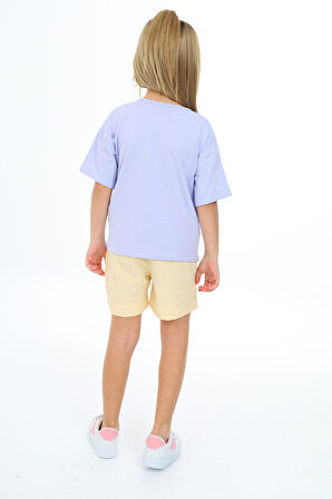 Toontoy Kız Çocuk Baskılı Şortlu Takım