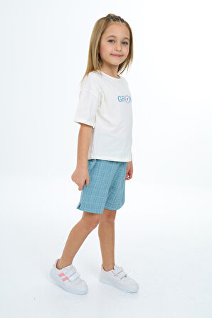 Toontoy Kız Çocuk Baskılı Şortlu Takım