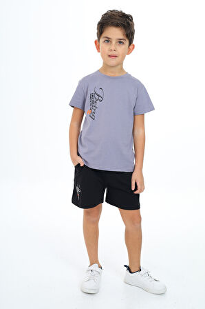 Toontoy Erkek Çocuk Baskılı Şortlu Takım