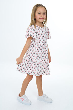 Toontoy Kız Çocuk Baskılı Elbise