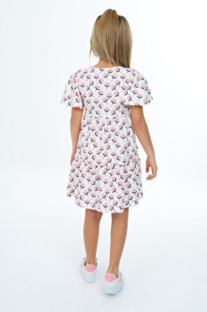 Toontoy Kız Çocuk Baskılı Elbise