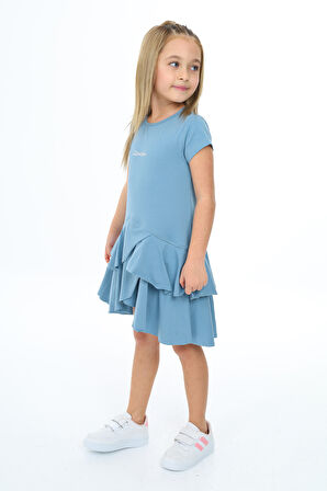 Toontoy Kız Çocuk Nakışlı Elbise