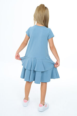 Toontoy Kız Çocuk Nakışlı Elbise