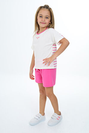 Toontoy Kız Çocuk Nakışlı Şortlu Takım