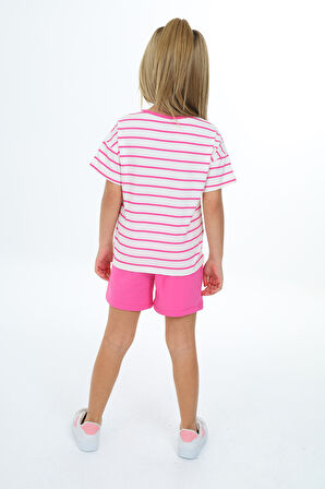 Toontoy Kız Çocuk Nakışlı Şortlu Takım