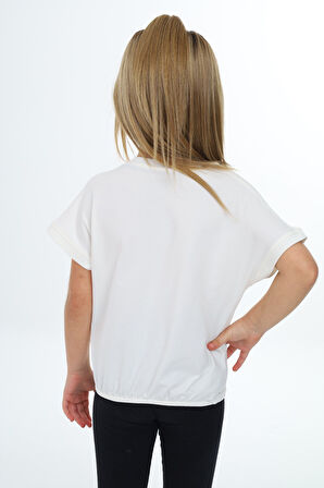 Toontoy Kız Çocuk Baskılı Tişört