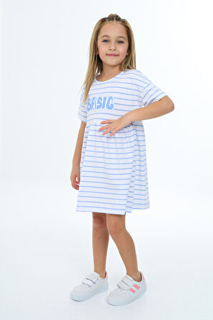 Toontoy Kız Çocuk Çizgili Elbise