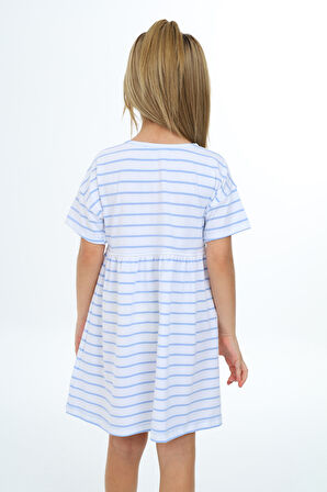 Toontoy Kız Çocuk Çizgili Elbise