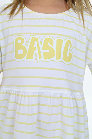 Toontoy Kız Çocuk Çizgili Elbise