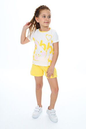 Toontoy Kız Çocuk Baskılı Şortlu Takım