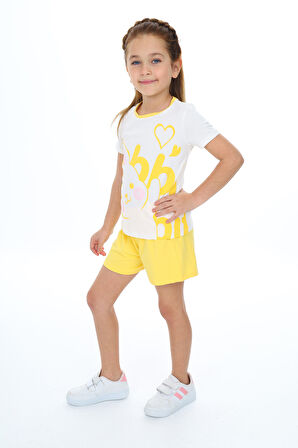 Toontoy Kız Çocuk Baskılı Şortlu Takım