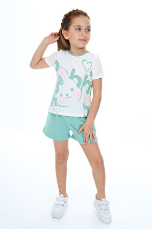 Toontoy Kız Çocuk Baskılı Şortlu Takım