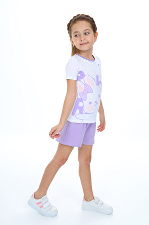 Toontoy Kız Çocuk Baskılı Şortlu Takım