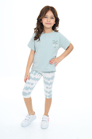 Toontoy Kız Çocuk Baskılı Kaprili Takım