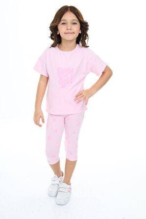 Toontoy Kız Çocuk Baskılı Kaprili Takım