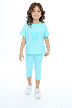 Toontoy Kız Çocuk Baskılı Kaprili Takım