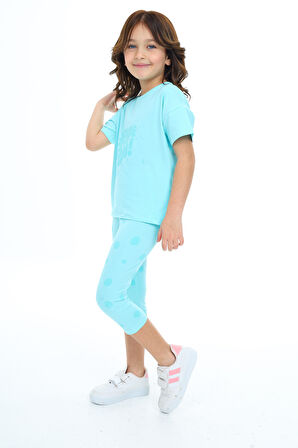 Toontoy Kız Çocuk Baskılı Kaprili Takım