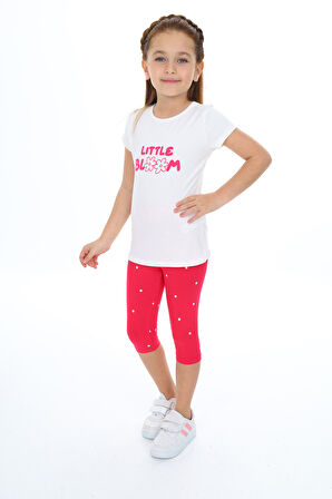 Toontoy Kız Çocuk Baskılı Kaprili Takım