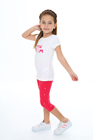 Toontoy Kız Çocuk Baskılı Kaprili Takım