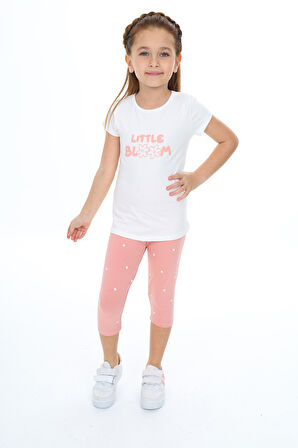 Toontoy Kız Çocuk Baskılı Kaprili Takım