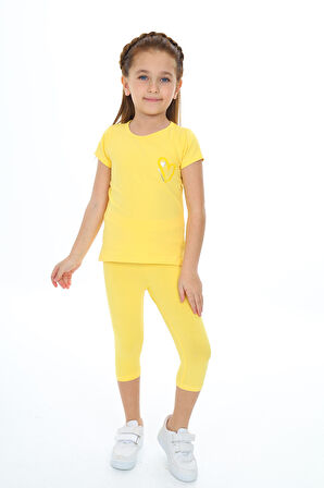 Toontoy Kız Çocuk Baskılı Kaprili Takım