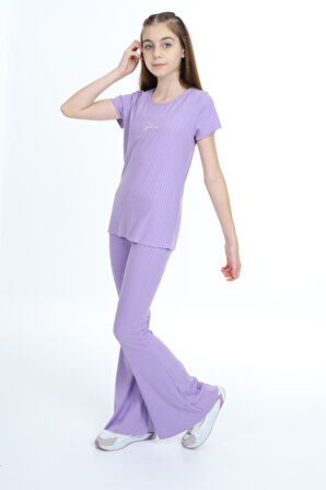 Toontoy Kız Çocuk Nakışlı Eşofman Takım