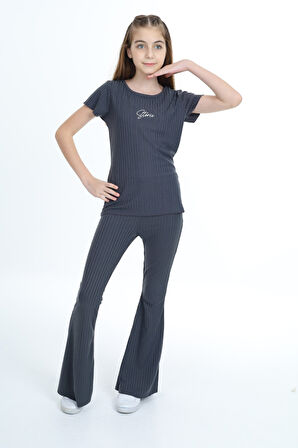 Toontoy Kız Çocuk Nakışlı Eşofman Takım