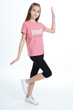 Toontoy Kız Çocuk Baskılı Kaprili Takım