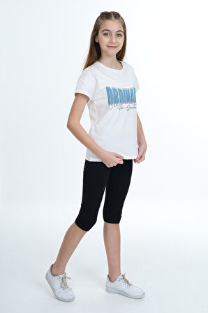 Toontoy Kız Çocuk Baskılı Kaprili Takım