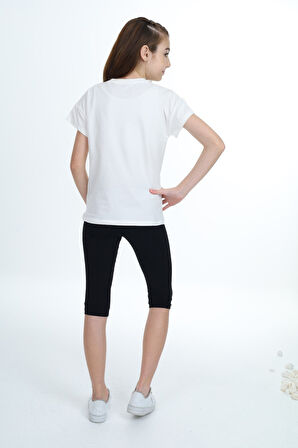 Toontoy Kız Çocuk Baskılı Kaprili Takım