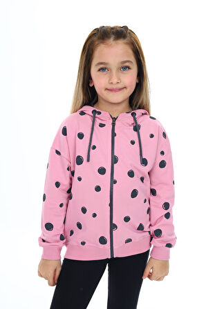 Toontoy Kız Çocuk Baskılı Hırka