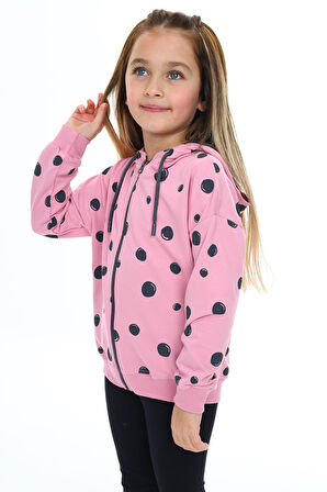 Toontoy Kız Çocuk Baskılı Hırka