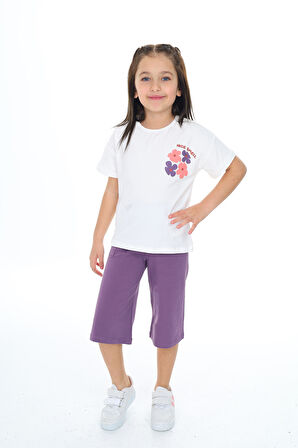 Toontoy Kız Çocuk Baskılı Kaprili Takım