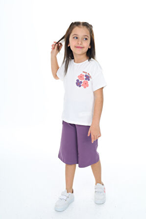 Toontoy Kız Çocuk Baskılı Kaprili Takım