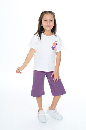 Toontoy Kız Çocuk Baskılı Kaprili Takım