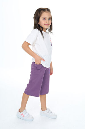 Toontoy Kız Çocuk Baskılı Kaprili Takım