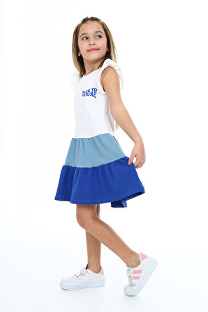 Toontoy Kız Çocuk Baskılı Elbise