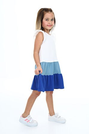 Toontoy Kız Çocuk Baskılı Elbise