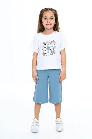 Toontoy Kız Çocuk Baskılı Kaprili Takım