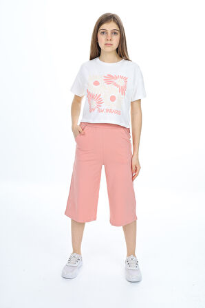 Toontoy Kız Çocuk Baskılı Kaprili Takım