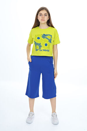 Toontoy Kız Çocuk Baskılı Kaprili Takım