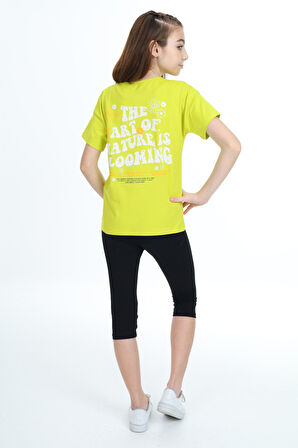 Toontoy Kız Çocuk Baskılı Taytlı Takım