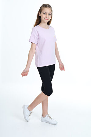 Toontoy Kız Çocuk Baskılı Taytlı Takım