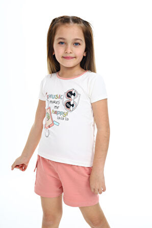 Toontoy Kız Çocuk Baskılı Şortlu Takım