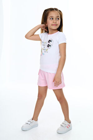 Toontoy Kız Çocuk Baskılı Şortlu Takım