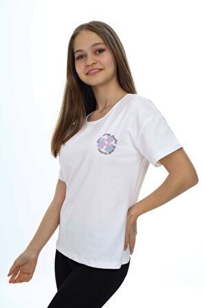 Toontoy Kız Çocuk Baskılı Tişört