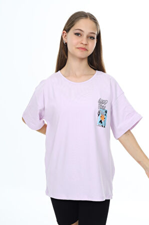 Toontoy Kız Çocuk Baskılı Tişört