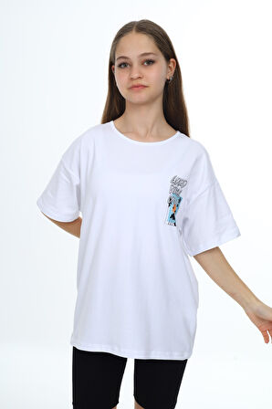 Toontoy Kız Çocuk Baskılı Tişört