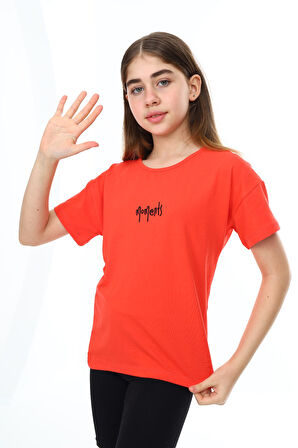 Toontoy Kız Çocuk Nakışlı Tişört