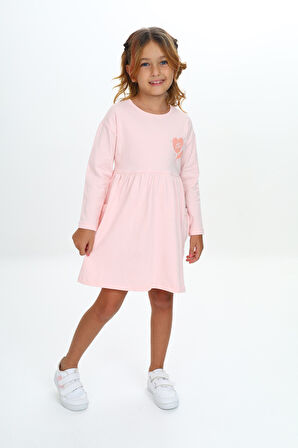 Toontoy Kız Çocuk Baskılı Elbise